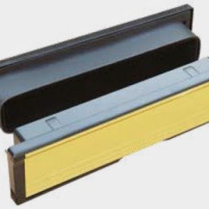Intumescent Letterbox 12" FD30 Black frame/Polished gold