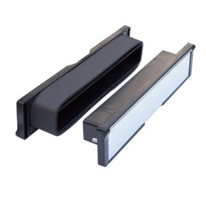 Intumescent letterbox 10" FD30 Black Frame/Polished Silver