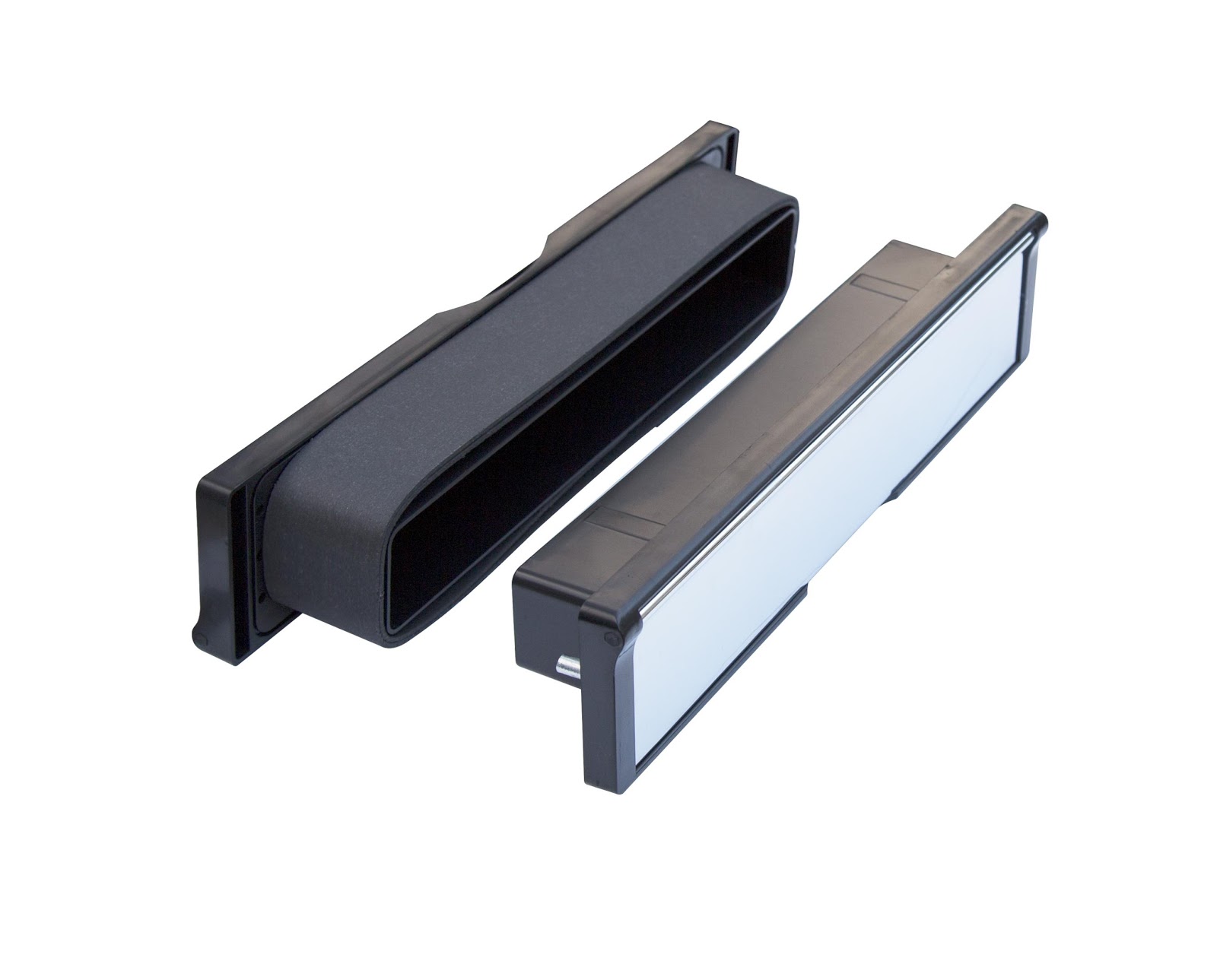 Intumescent letterbox 10" FD30 Black Frame/Polished Silver