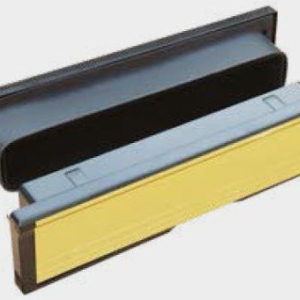 Intumescent letterbox 10" FD30 Black Frame/Polished Gold